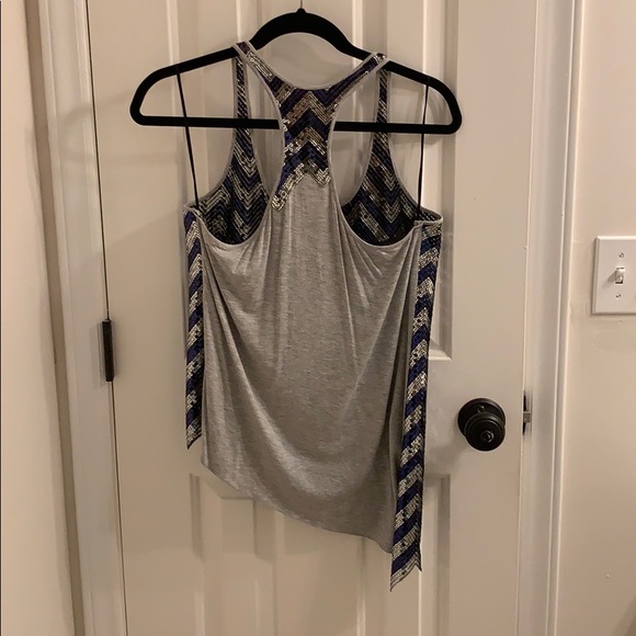 Jay Godfrey size 4 blue and silver sequined top - Picture 2 of 4